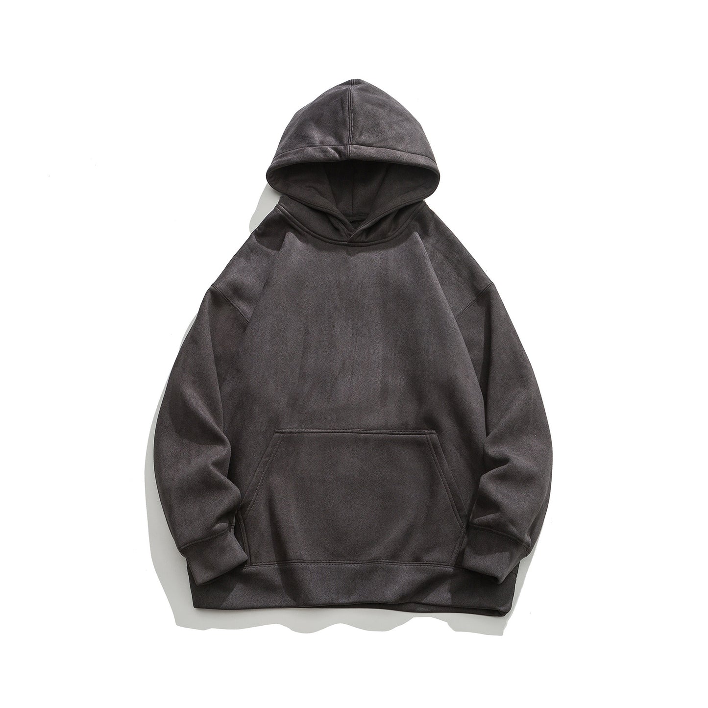 Suede No Hat Rope Hooded Sweater For Men